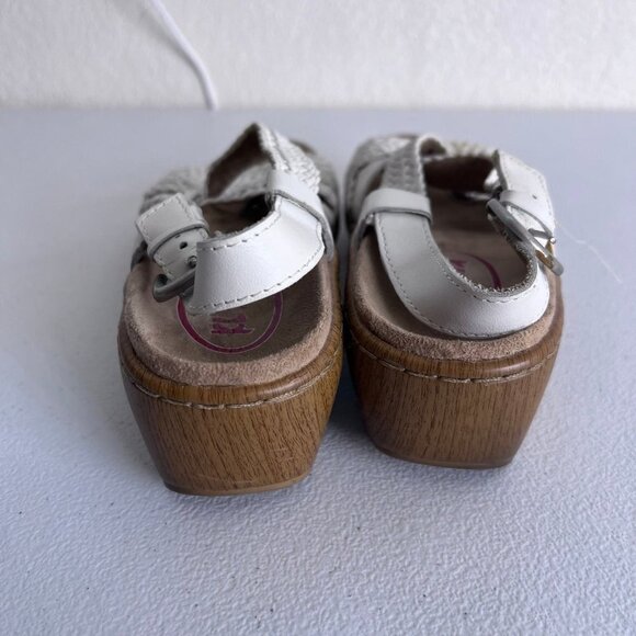 KLOGS white braided sandals clogs size 6.5 - Picture 5 of 6
